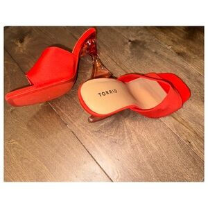 Torrid Lucite Flare Heel Sandal